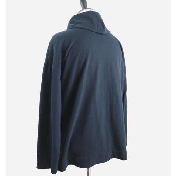 Pure J Jill Size XL Fine Knit Cotton Cowl Neck Sweater Pullover Black - Picture 3 of 9